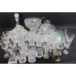 VINTAGE & LATER GLASSWARE, three boxes to include a Welsh Royal Crystal conical scent bottle and