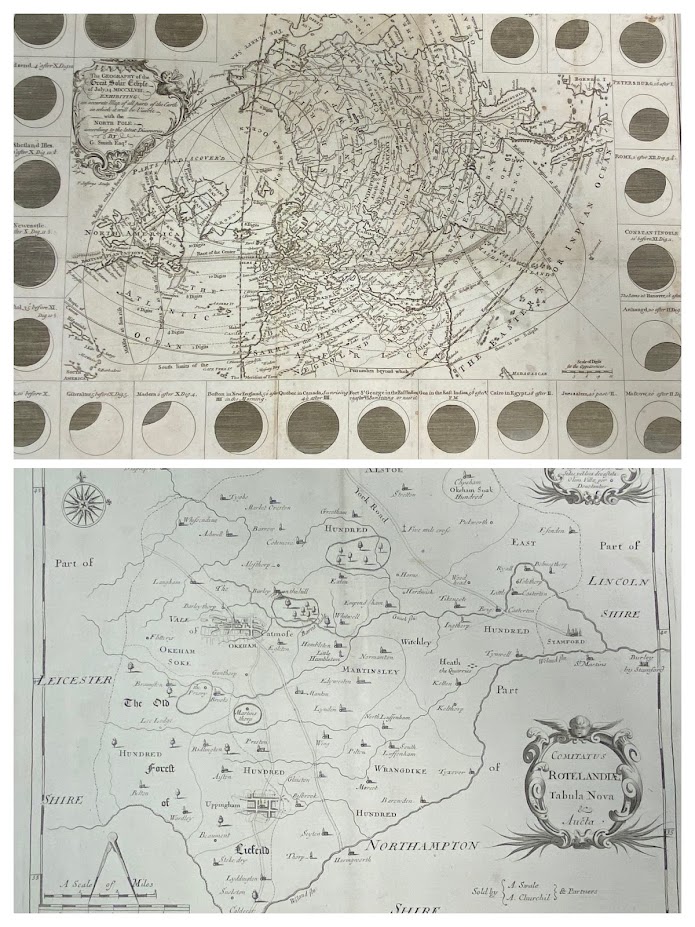 THE GEOGRAPHICAL DEPICTION OF 'THE GREAT SOLAR ECLIPSE OF JULY 14TH 1748' - by G Smith, 30 x