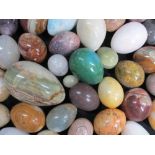 ONYX/MINERAL EGGS, approximately forty five in various sizes