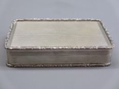 SILVER RECTANGULAR SNUFF BOX - London 1966, maker Padgett & Braham Ltd, engine turned decoration