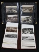 VINTAGE WELSH VIEW POSTCARDS, two albums containing approximately two hundred and ninety plus cards