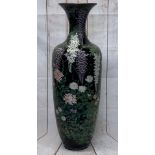 MASSIVE JAPANESE CLOISONNE FLOORSTANDING VASE, Meiji period, decorated with birds and butterflies
