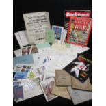 MIXED EPHEMERA to include cigarette card albums, dinner dance menus relating to the Trearddur Bay