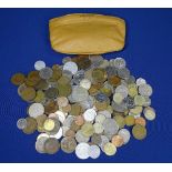 BRITISH & CONTINENTAL VINTAGE COINAGE COLLECTION in a lamb's skin purse