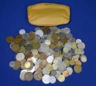 BRITISH & CONTINENTAL VINTAGE COINAGE COLLECTION in a lamb's skin purse