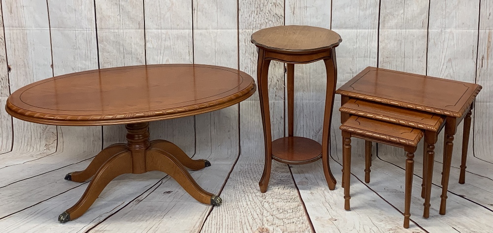 McDONAGH & OTHER REPRODUCTION CHERRY WOOD OCCASIONAL FURNITURE (3) to include an oval topped