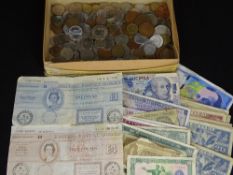 VINTAGE COIN & BANK NOTE COLLECTION - almost entirely overseas/continental, the notes include India,