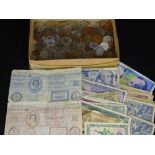 VINTAGE COIN & BANK NOTE COLLECTION - almost entirely overseas/continental, the notes include India,