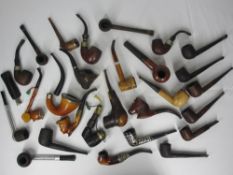 VINTAGE TOBACCO PIPES COLLECTION (27) - including meerschaum, briar wood with horn and other mouth