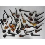 VINTAGE TOBACCO PIPES COLLECTION (27) - including meerschaum, briar wood with horn and other mouth