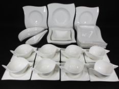 VILLEROY & BOCH ULTRA MODERN PLAIN WHITE DINNERWARE - approximately 30 pieces