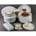 LOT WITHDRAWN - CONTEMPORARY PLAIN WHITE DINNERWARE, approximately thirty pieces including other