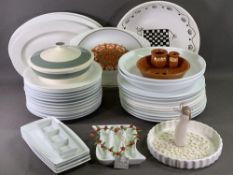 LOT WITHDRAWN - CONTEMPORARY PLAIN WHITE DINNERWARE, approximately thirty pieces including other