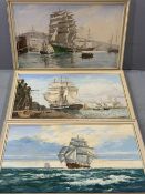 R KILNER 1972 oils on board (3) - maritime scenes, signed, 49 x 76cms