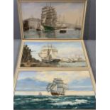 R KILNER 1972 oils on board (3) - maritime scenes, signed, 49 x 76cms