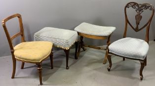 ORNATE FURNITURE ENSEMBLE to include heart shaped back chair, 86cms H, 48cms W, 40cms D, another