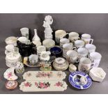 AYNSLEY, WEDGWOOD, CROWN DERBY - an assortment of cabinet china, also a quantity of commemorative