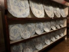 ASIATIC PHEASANT BLUE & WHITE DRESSER PLATES & PLATTERS, approximately thirty two pieces
