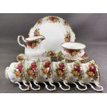 ROYAL ALBERT 'OLD COUNTRY ROSES' TEAWARE, approximately twenty pieces
