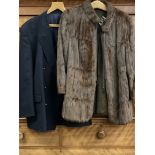 VINTAGE CLOTHING - lady's fur jacket labelled 'Dobos Furs of Cardiff' and a gent's blazer by Brook