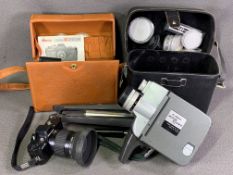 PHOTOGRAPHY - two cased cine cameras and a Pentax Auto 110 compact 35mm camera