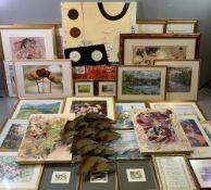 PAINTINGS, PRINTS & WALL HANGINGS ASSORTMENT - very large quantity, ideal for furnishing including