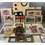 PAINTINGS, PRINTS & WALL HANGINGS ASSORTMENT - very large quantity, ideal for furnishing including