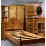 MODERN PINE BEDROOM & OTHER FURNITURE comprising two door wardrobe, 178cms H, 82cms W, 54cms D,