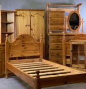 MODERN PINE BEDROOM & OTHER FURNITURE comprising two door wardrobe, 178cms H, 82cms W, 54cms D,