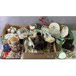 ASSORTMENT OF GOOD CHINA & GLASSWARE including Staffs teaware, fish bowl, Cottage Garden jug, Bretby