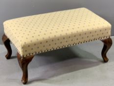 ANTIQUE STYLE UPHOLSTERED FOOTSTOOL, 40cms H, 85cms W, 50cms D