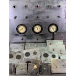 VINTAGE CHROME HONEYWELL CONTROL PANEL with Rototherm dials and a loose quantity of chrome