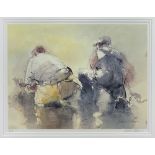 WILLIAM SELWYN artist's proof print - 'Pysgotwyr Gyda Rhwydi', signed in pencil, 29 x 38cms