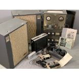 AKAI - M-7SE REEL TO REEL TAPE RECORDER and a pair of SS-100 speakers, with associated