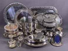 EPNS - an assortment including spirit kettle, ice bucket, food warmer, hallmarked silver and other
