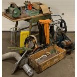 DEWALT CIRCULAR SAW BEAM & BENCH having an on/off button motor, other machine tools including a