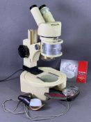 WILD HEEBRUGG M4A MICROSCOPE, camera light meter in zip up case ETC