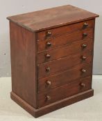 ANTIQUE PINE SPECIMEN/COLLECTOR'S SIX DRAWER CHEST, 46cms H, 39cms W, 24cms D