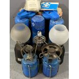 CAMPING GAS LAMPS and butane canisters, a quantity