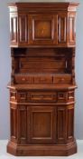 REPRODUCTION DRESSER, the upper section with single cupboard door over three spice drawers, the