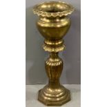 BRASS PLANTER & STAND (one piece), 67 x 28cms