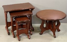 REPRODUCTION OCCASIONAL TABLES - nest of three and a similar style circular table, 43 x 60cms