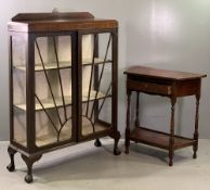 ART DECO STYLE CHINA CABINET having two glazed doors, on ball and claw feet, 123cms H, 91cms W,