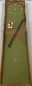 VICTORIAN MAHOGANY FOLDOVER TABLETOP BAGATELLE GAME and associated items, London Maker's