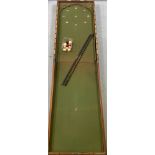 VICTORIAN MAHOGANY FOLDOVER TABLETOP BAGATELLE GAME and associated items, London Maker's