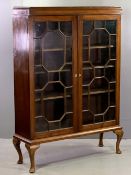 CHINA CABINET - mahogany, having two astragal glazed doors, on pad feet, 150cms H, 104cms W, 39cms