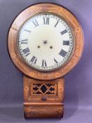 DROP DIAL PENDULUM WALL CLOCK with crossbanding detail and Roman numerals to the dial (for