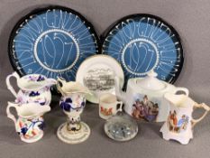 WELSH THEMED ASSORTMENT including a pair of 1957 Llangollen plates for the Llangefni Eisteddfod,