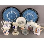 WELSH THEMED ASSORTMENT including a pair of 1957 Llangollen plates for the Llangefni Eisteddfod,