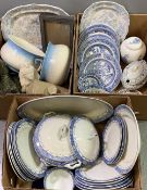 ASIATIC PHEASANT & WILLOW PATTERN DRESSER PLATES, other blue and white ware, hen on nest, chamber